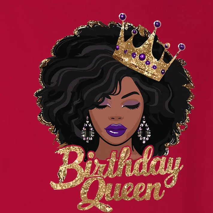 Birthday Queen African American Afro Toddler Long Sleeve Shirt