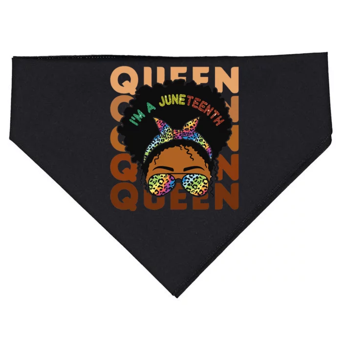 Black Queen Afro Melanin Dripping Art Black History USA-Made Doggie Bandana