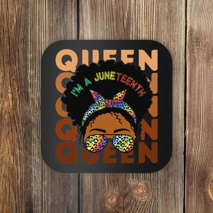 Black Queen Afro Melanin Dripping Art Black History Coaster