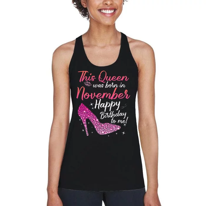 Black Queens Are Born In November Birthday Women's Racerback Tank