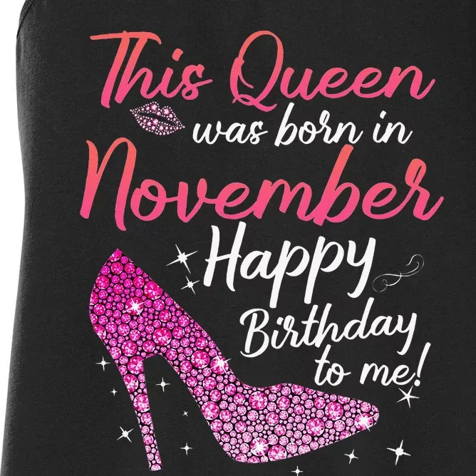 Black Queens Are Born In November Birthday Women's Racerback Tank