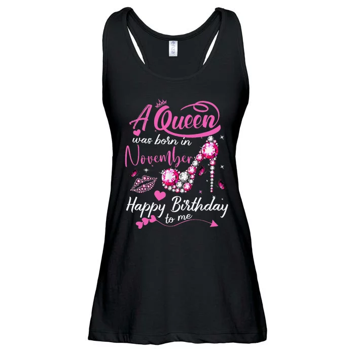 Black Queens Are Born In November Birthday Ladies Essential Flowy Tank