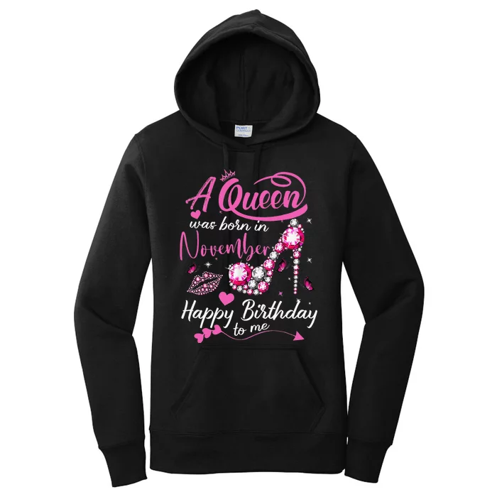 Black Queens Are Born In November Birthday Women's Pullover Hoodie