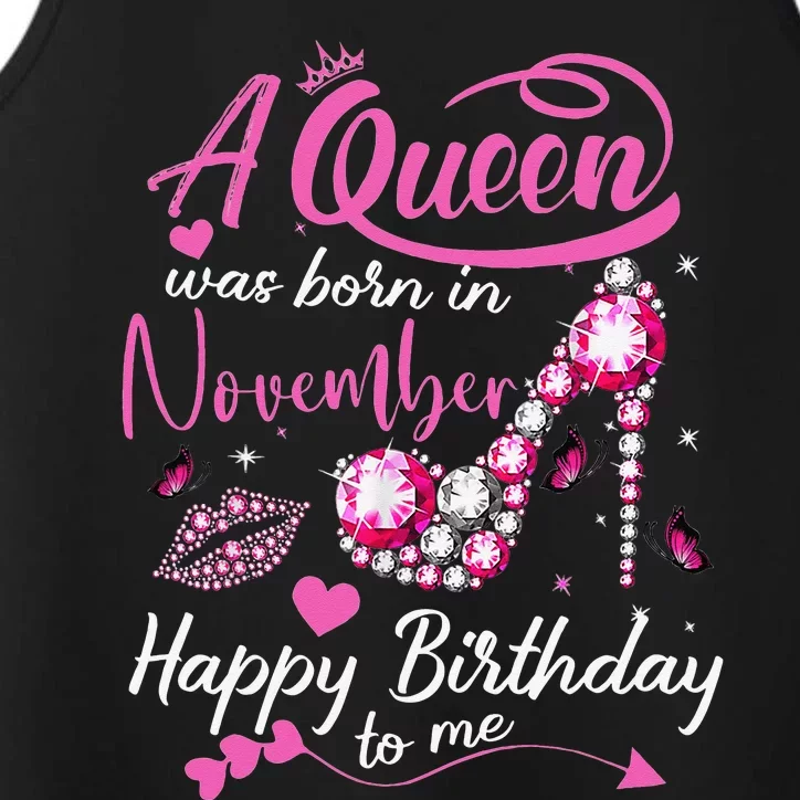 Black Queens Are Born In November Birthday Performance Tank