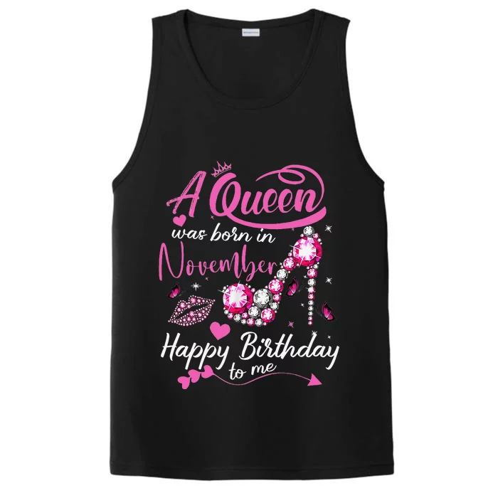 Black Queens Are Born In November Birthday Performance Tank