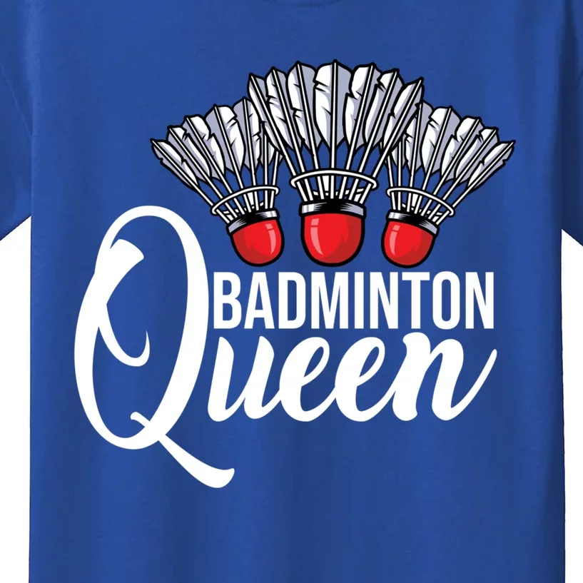 Badminton Queen Badminton Player Shuttlecock Sports Smash Gift Kids T-Shirt