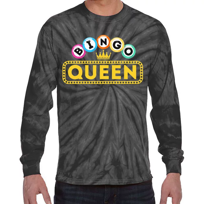 Bingo Queen Bingo Lover Gambler Gambling Tie-Dye Long Sleeve Shirt