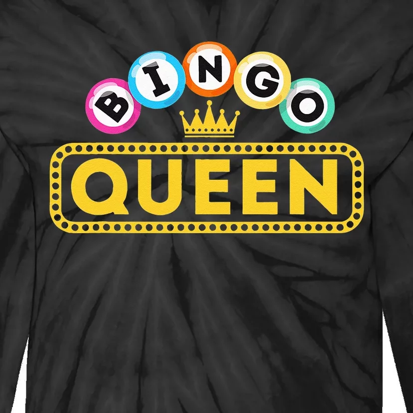 Bingo Queen Bingo Lover Gambler Gambling Tie-Dye Long Sleeve Shirt