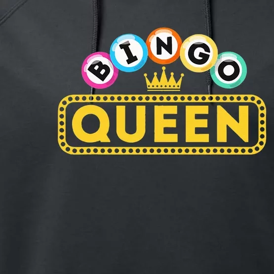 Bingo Queen Bingo Lover Gambler Gambling Performance Fleece Hoodie