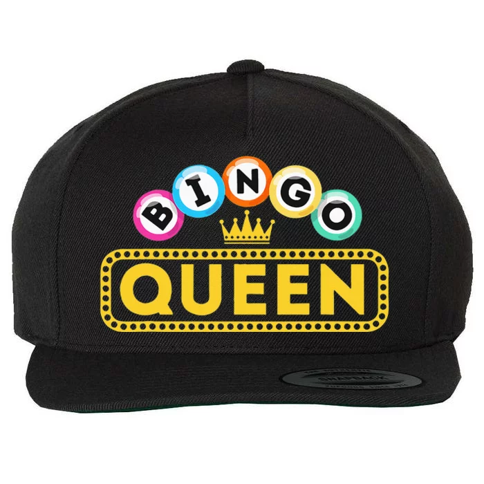 Bingo Queen Bingo Lover Gambler Gambling Wool Snapback Cap