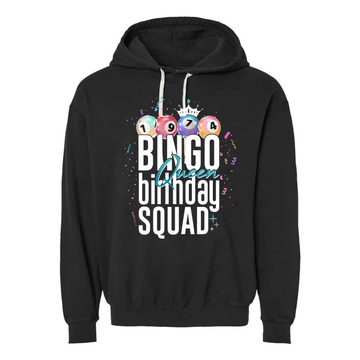 Bingo Queen Birthday Squad Garment-Dyed Fleece Hoodie