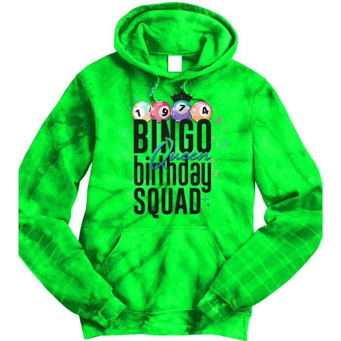 Bingo Queen Birthday Squad Tie Dye Hoodie