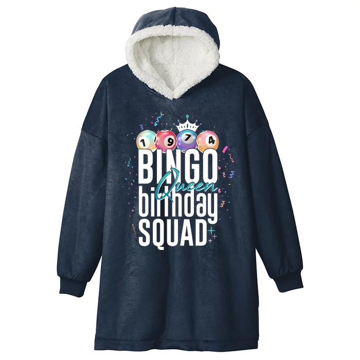 Bingo Queen Birthday Squad Hooded Wearable Blanket