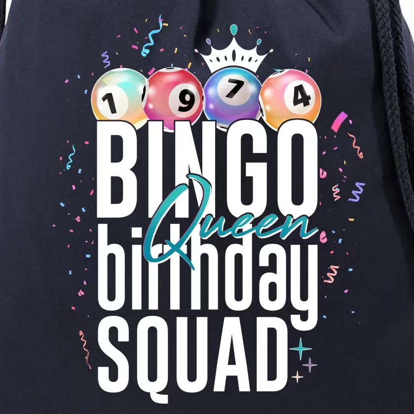 Bingo Queen Birthday Squad Drawstring Bag