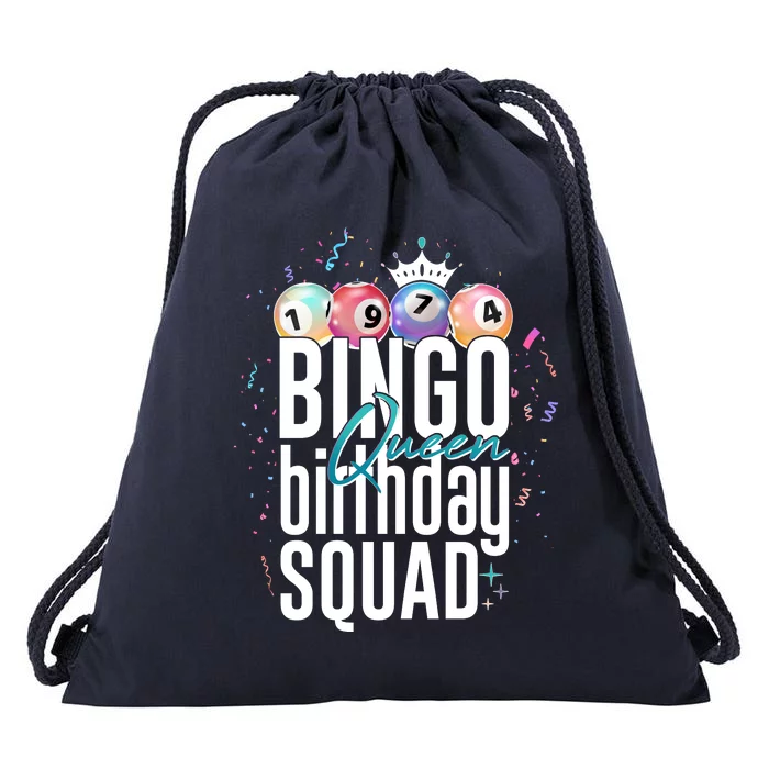 Bingo Queen Birthday Squad Drawstring Bag