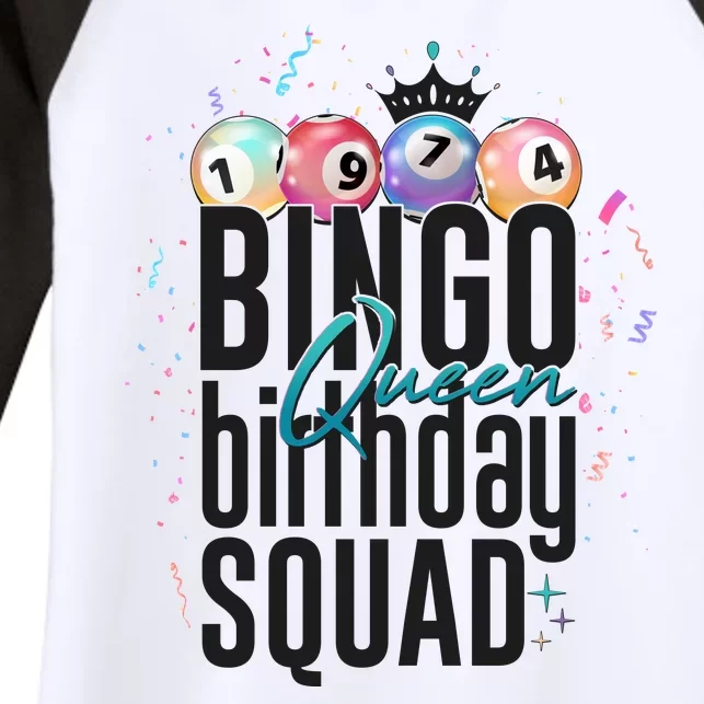 Bingo Queen Birthday Squad Women's Tri-Blend 3/4-Sleeve Raglan Shirt