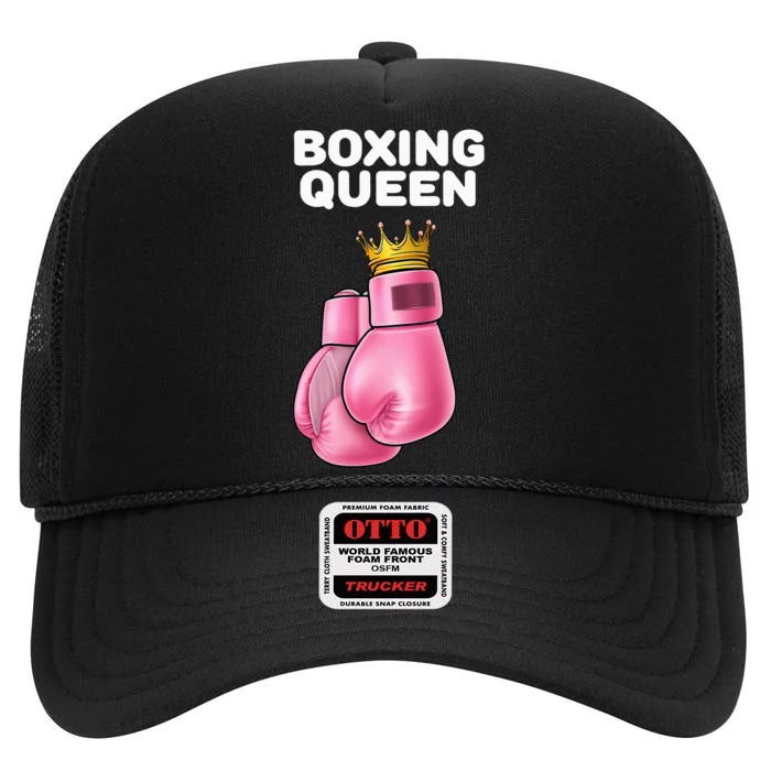 Boxing Queen Boxing Boxer Boxing High Crown Mesh Trucker Hat