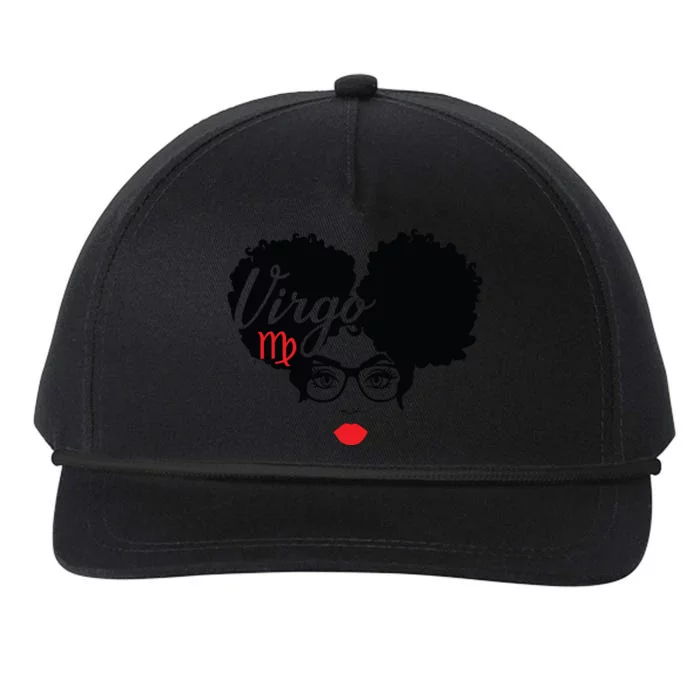 Black Queen Birthday Lips Afro Melanin Puffs Virgo Zodiac Snapback Five-Panel Rope Hat