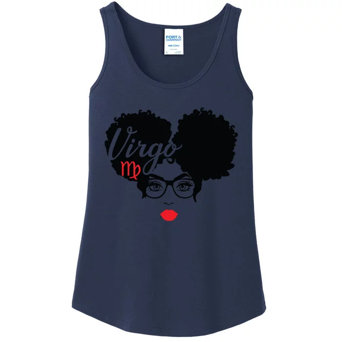 Black Queen Birthday Lips Afro Melanin Puffs Virgo Zodiac Ladies Essential Tank