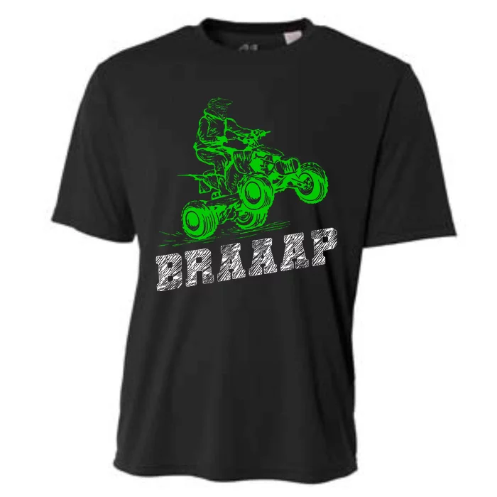 Braap Quad Biker Atv 4 Wheeler Funny Brap Quad Cooling Performance Crew T-Shirt