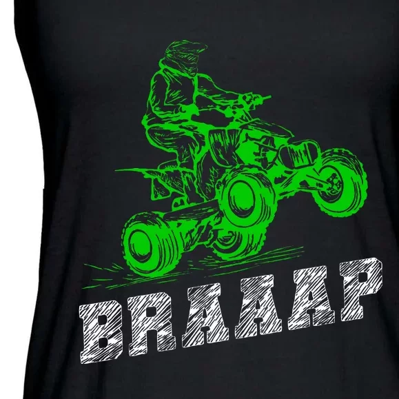 Braap Quad Biker Atv 4 Wheeler Funny Brap Quad Ladies Essential Flowy Tank