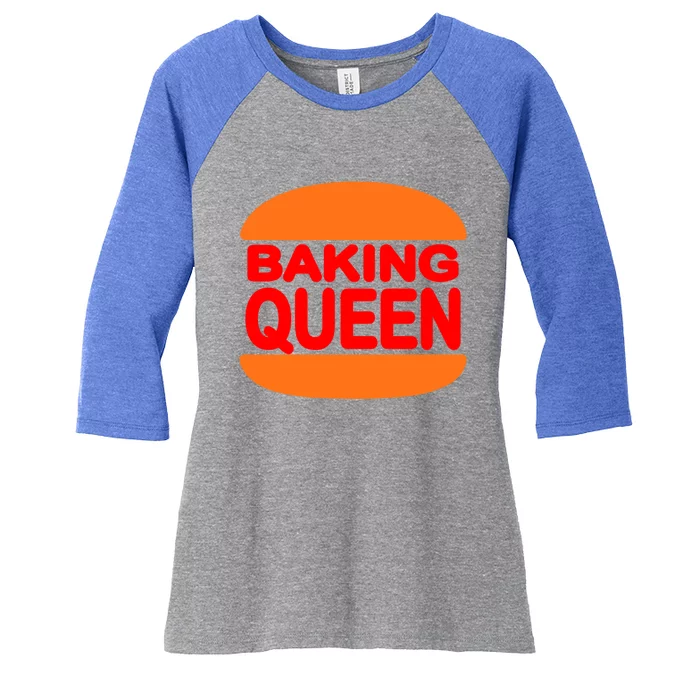 Baking Queen Cute Gift Funny Saying Food Kitchen Baker Baking Gift Women's Tri-Blend 3/4-Sleeve Raglan Shirt