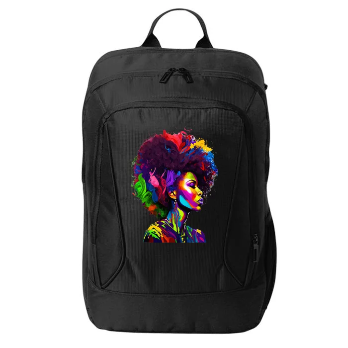 Black Queen's Colorful Afro II City Backpack