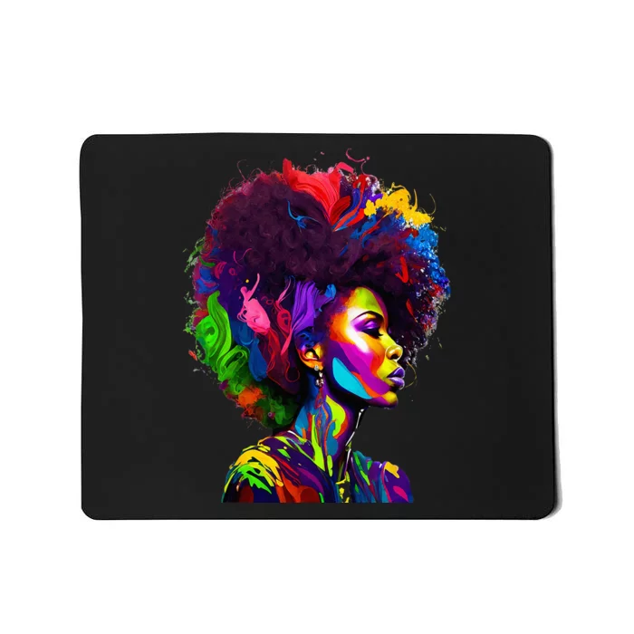 Black Queen's Colorful Afro II Mousepad