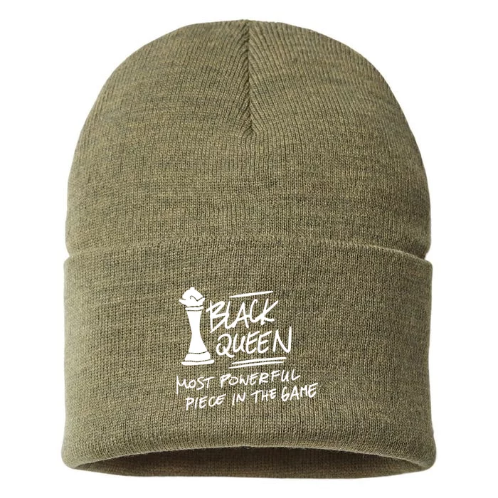 Black Queen Chess Piece Blm Graphic Sustainable Knit Beanie