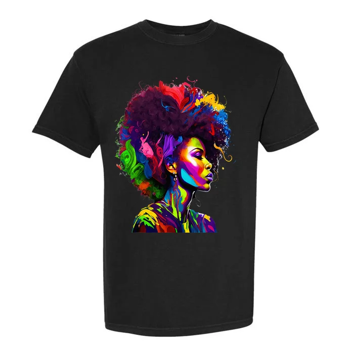 Black Queens Colorful Afro Garment-Dyed Heavyweight T-Shirt