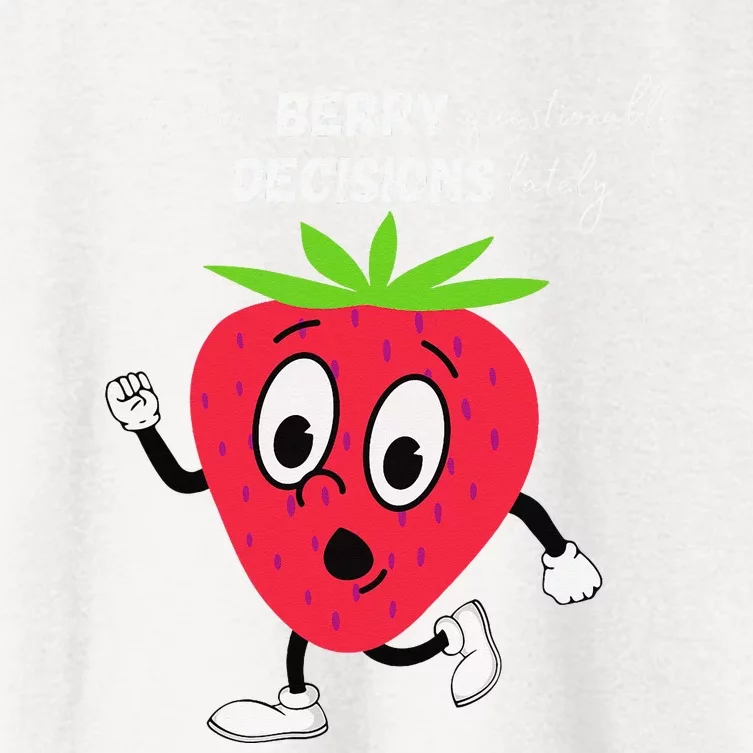 Berry Questionable Decisions funny quote Women's Crop Top Tee