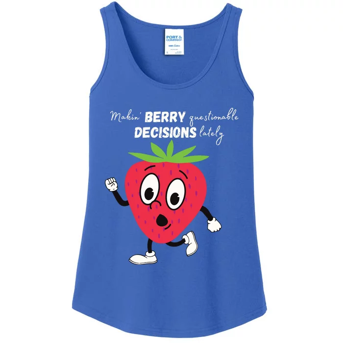 Berry Questionable Decisions Ladies Essential Tank