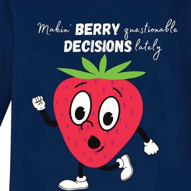 Berry Questionable Decisions Baby Long Sleeve Bodysuit