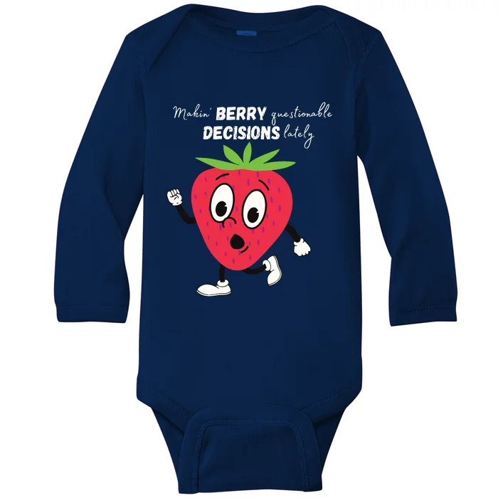 Berry Questionable Decisions Baby Long Sleeve Bodysuit