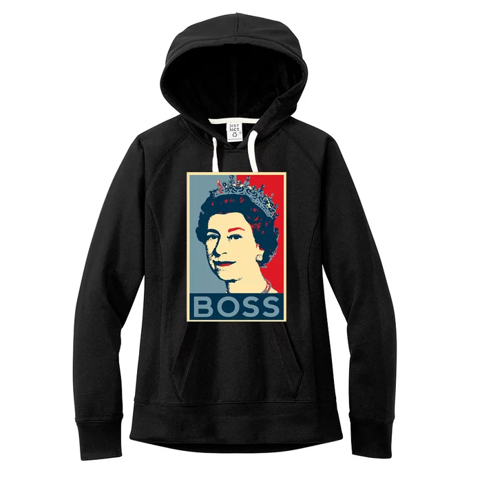 Boss Queen Elizabeth Retro Vintage Women's Fleece Hoodie