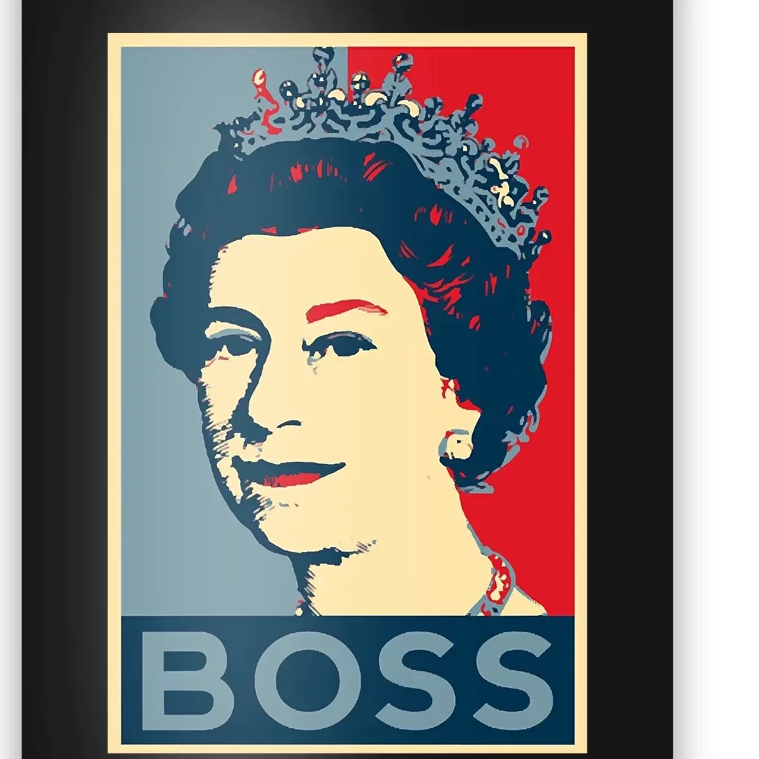 Boss Queen Elizabeth Retro Vintage Poster