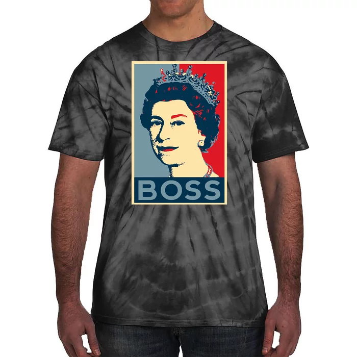 Boss Queen Elizabeth Retro Vintage Tie-Dye T-Shirt