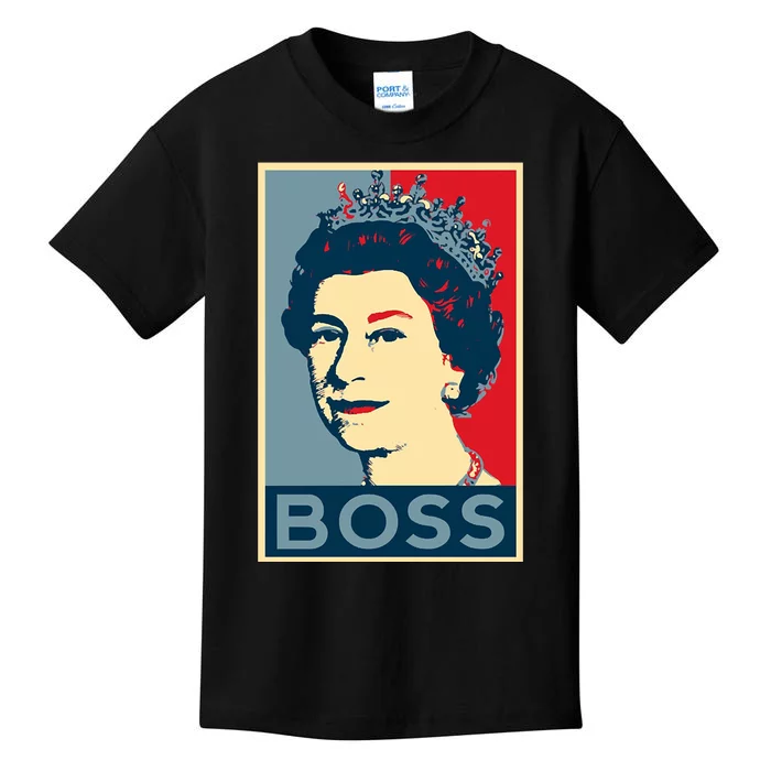 Boss Queen Elizabeth Retro Vintage Kids T-Shirt