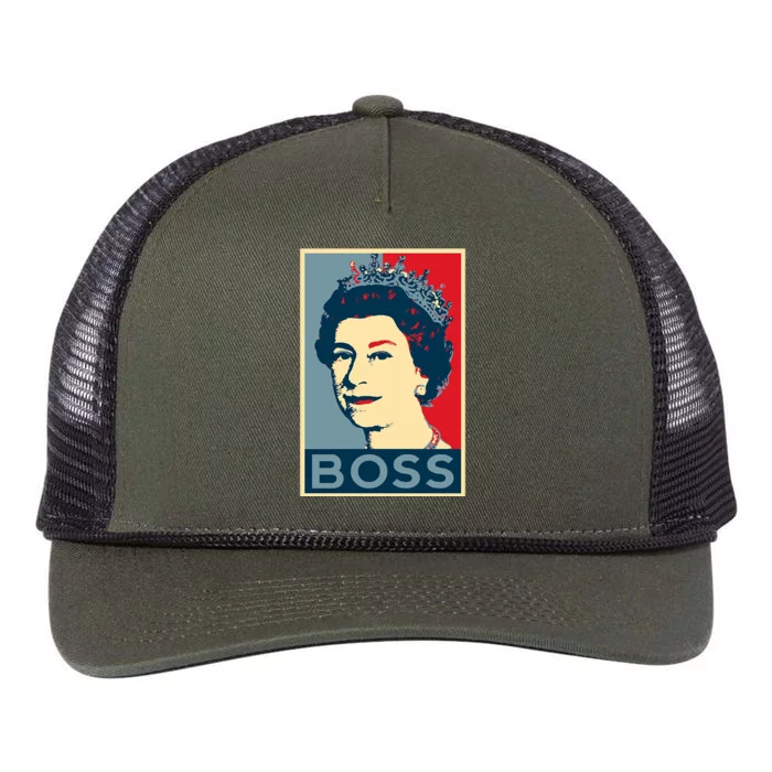 Boss Queen Elizabeth Retro Vintage Retro Rope Trucker Hat Cap