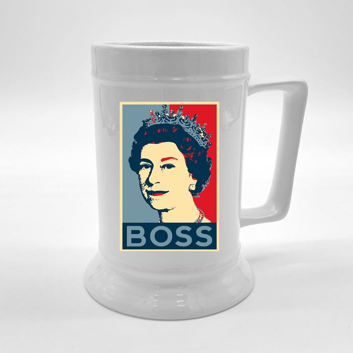 Boss Queen Elizabeth Retro Vintage Front & Back Beer Stein