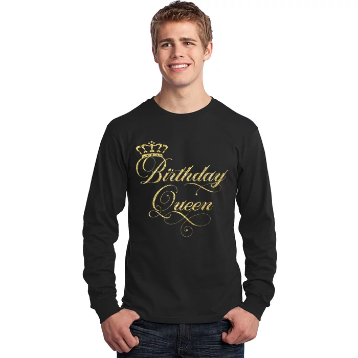 Birthday Queen Elegant Crown Design Long Sleeve Shirt