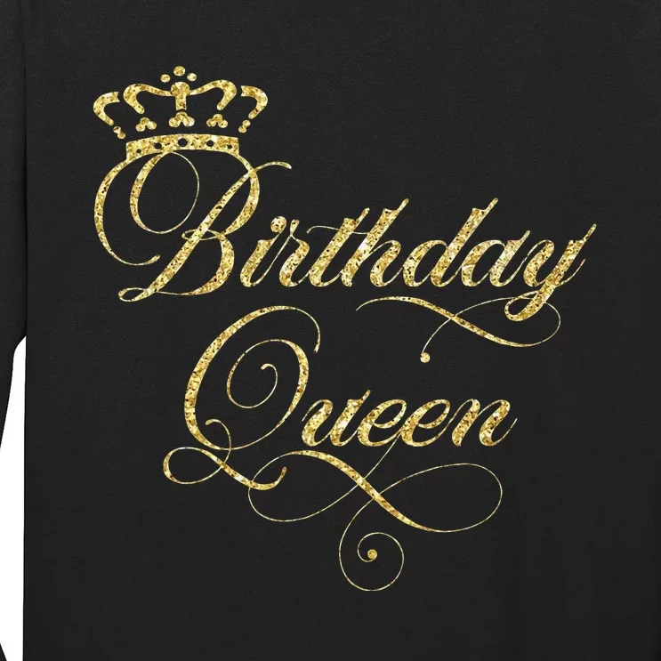 Birthday Queen Elegant Crown Design Long Sleeve Shirt