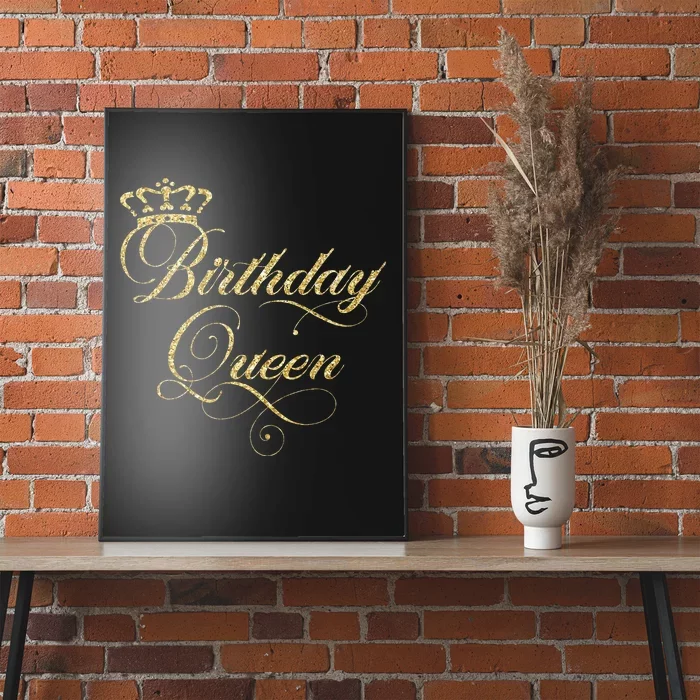 Birthday Queen Elegant Crown Design Poster