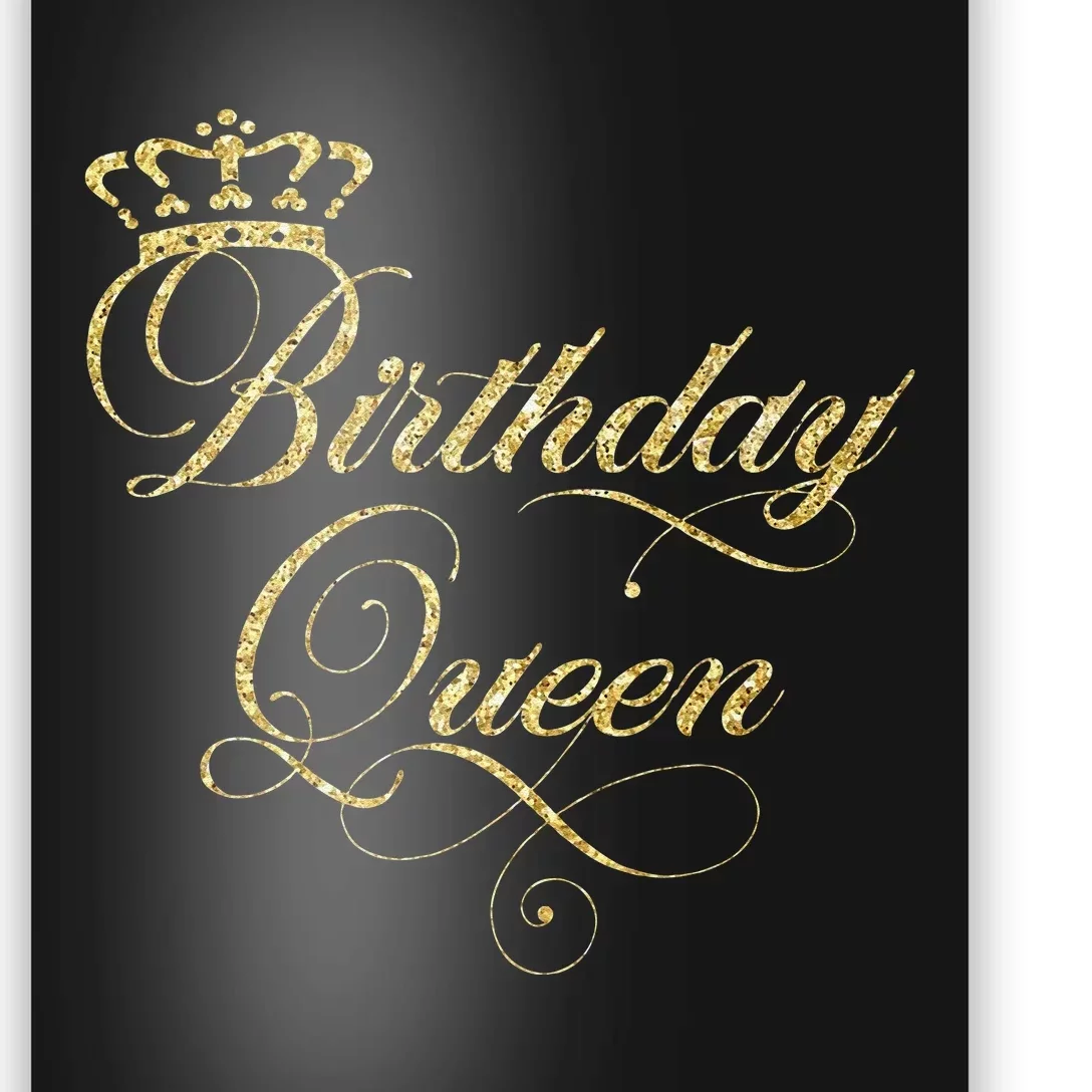 Birthday Queen Elegant Crown Design Poster