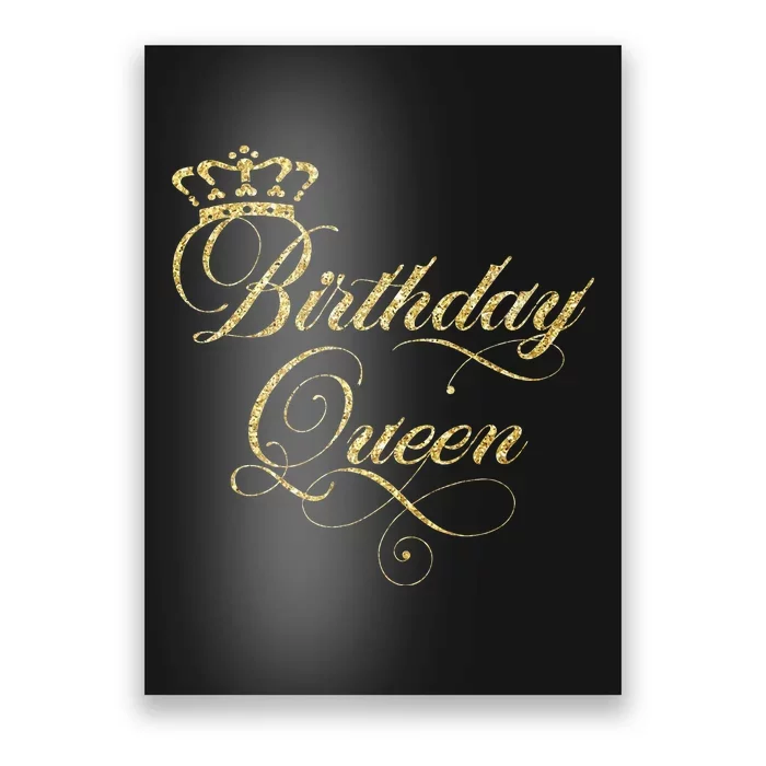 Birthday Queen Elegant Crown Design Poster