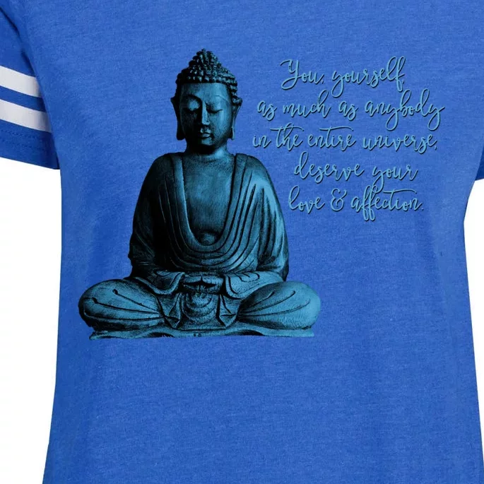 Buddha Quote For Mindfulness Meditation And Peace Funny Gift Enza Ladies Jersey Football T-Shirt