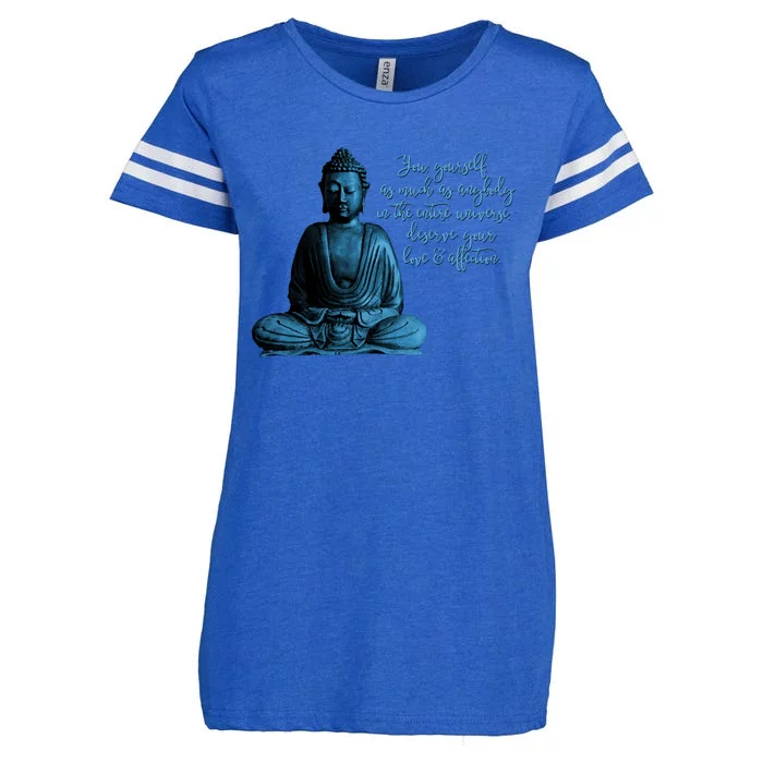 Buddha Quote For Mindfulness Meditation And Peace Funny Gift Enza Ladies Jersey Football T-Shirt