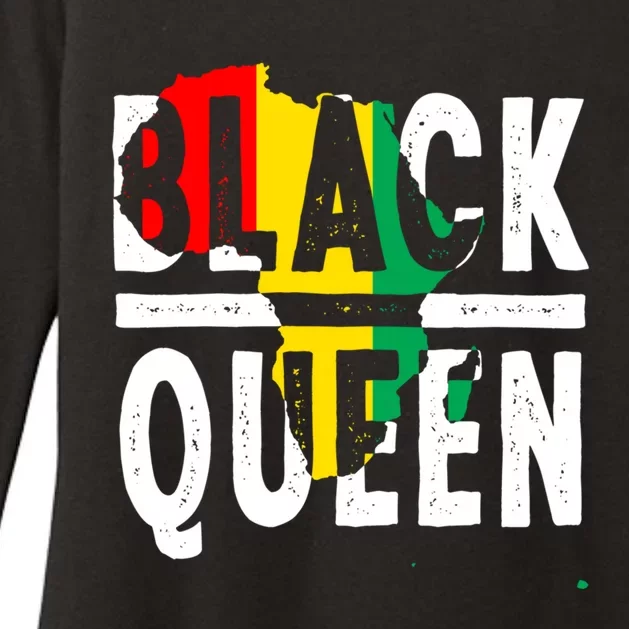 Black Queen Funny Africa Map History Pride Month Gift Gift Womens CVC Long Sleeve Shirt