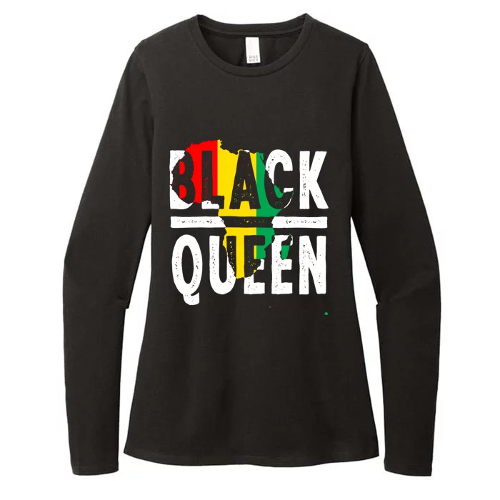 Black Queen Funny Africa Map History Pride Month Gift Gift Womens CVC Long Sleeve Shirt