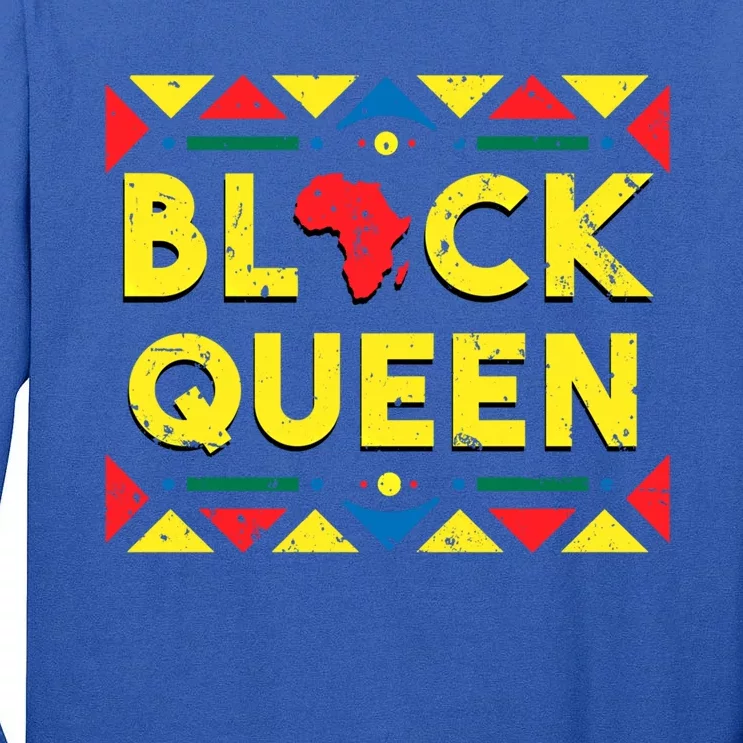 Black Queen Funny Gift African Roots Black History Month Gift Tall Long Sleeve T-Shirt